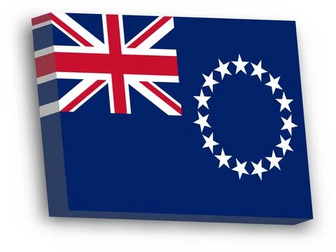 3D vector flag of Cook Islands Stock Illustration