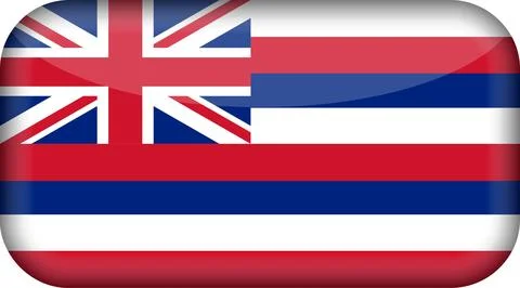 3D Vector Flag of Hawaii, USA, Isolated on Transparent Background Stock Illustration