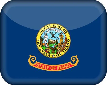 3D Vector Flag of Idaho, USA, Isolated on Transparent Background Stock Illustration