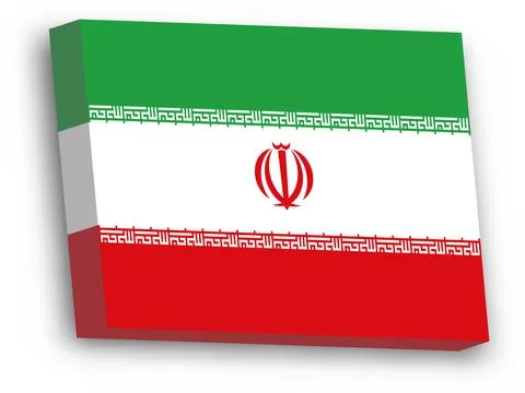3D vector flag of Iran 스톡 일러스트