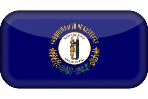 3D Vector Flag of Kentucky, USA, Isolated on Transparent Background Stock Illustration