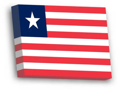3D vector flag of Liberia Stock Illustration