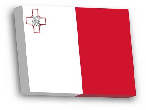 3D vector flag of Malta Stock Illustration