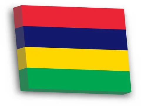 3D vector flag of Mauritius Stock Illustration