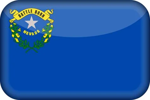 3D Vector Flag of Nevada, USA, Isolated on White Background Stock Illustration