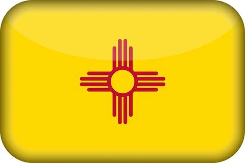 3D Vector Flag of New Mexico, USA, Isolated on White Background Stock-Illustration