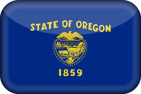3D Vector Flag of Oregon, USA, Isolated on White Background 스톡 일러스트