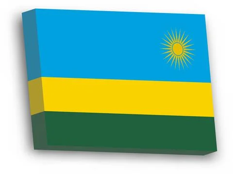 3D vector flag of Rwanda Stock Illustration