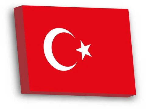 3D vector flag of Turkey Stock Illustration