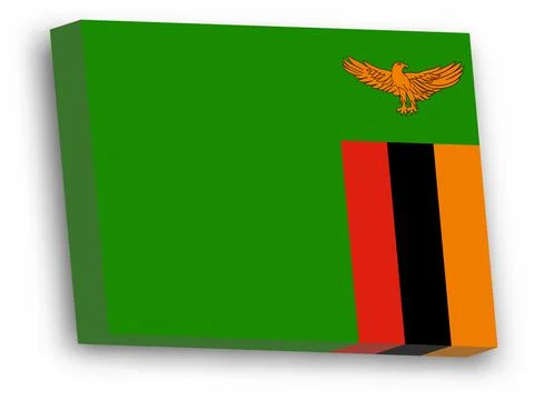 3D vector flag of Zambia Stock Illustration