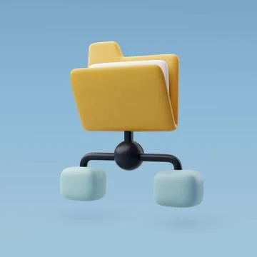 3d Vector  Folder and files sharing, Business icons, Office and Business. Stock Illustration