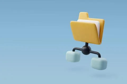 3d Vector  Folder and files sharing, Business icons, Office and Business. Stock Illustration