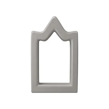 3D vector frame in Arabic style, grey glossy window or door, vintage arch border Illustrazione stock