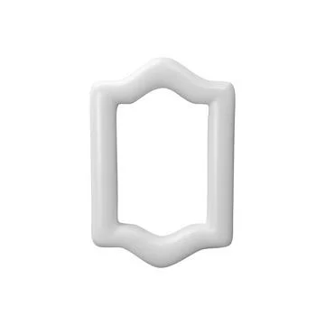 3D vector frame, white glossy window silhouette Arabic style, vintage arch Stock Illustration