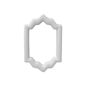 3D vector frame, white glossy window Arabic style, vintage decorative arch Stock Illustration