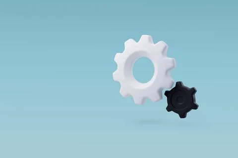 3d Vector Gears and Cogs Mechanism, AI in science and business. Stock Illustration