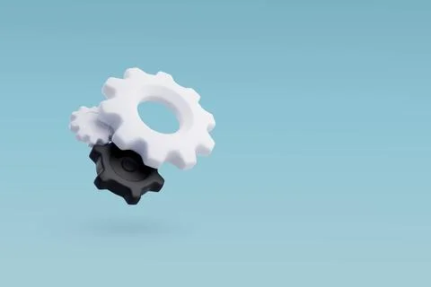 3d Vector Gears and Cogs Mechanism, AI in science and business. Stock Illustration