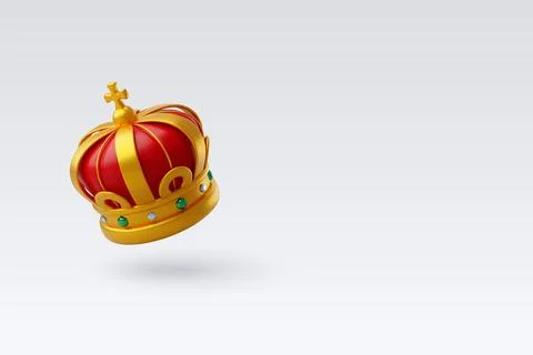 3d Vector Golden Royal Crown, Monarchy Royality Luxury Medieval Decoration. Stock Illustration