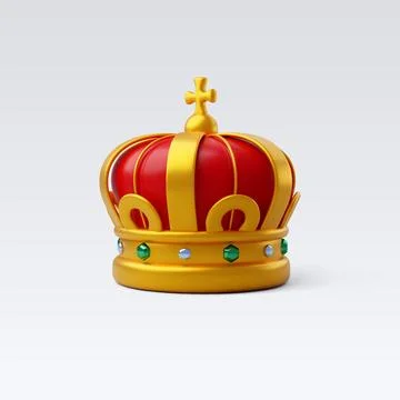 3d Vector Golden Royal Crown, Monarchy Royality Luxury Medieval Decoration. Stock Illustration