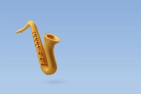 3d Vector Golden saxophone, Music and Instrument concept. Stock Illustration