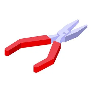 3d vector graphic of redhandled pliers in an isometric view, perfect for Stock Illustration