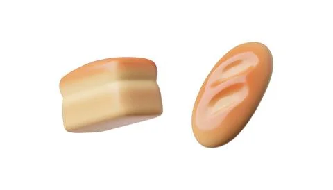 3d Vector graphics of bakery products: a loaf of fresh bread and a loaf Stock Illustration
