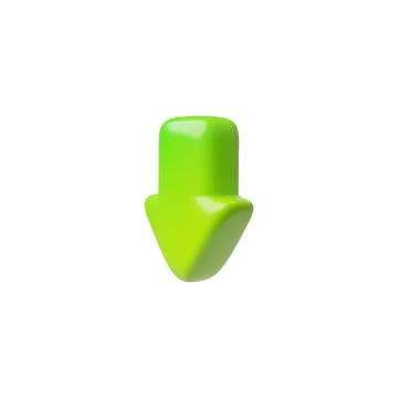 3d vector green arrow pointing down, isolated background. Stock Illustration