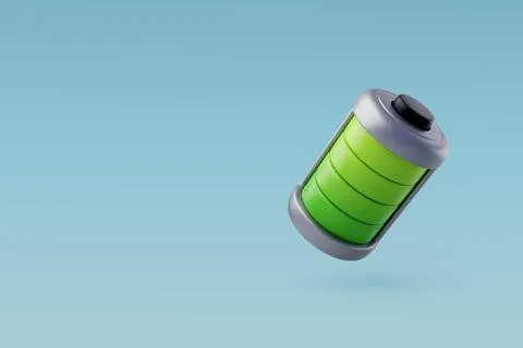 3d Vector Green Ecological Battery, Green Energy, Clean Energy. Stock Illustration