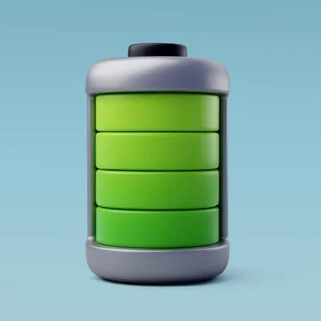 3d Vector Green Ecological Battery, Green Energy, Clean Energy. Stock Illustration