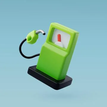 3d Vector Green Gas Pump, Green Energy, Clean Energy. Stock Illustration