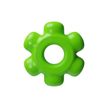3d vector of green gear, cartoon illustration on isolated background. イラスト素材