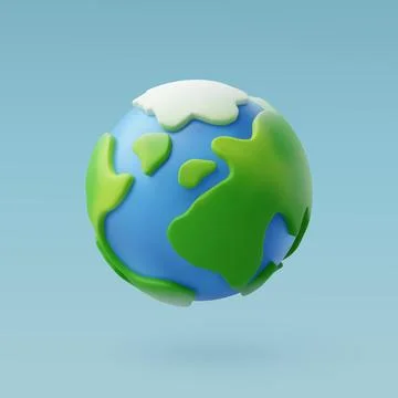 3d Vector Green Planet Earth, Earth Day, Environment day, Ecology concept. Stock Illustration