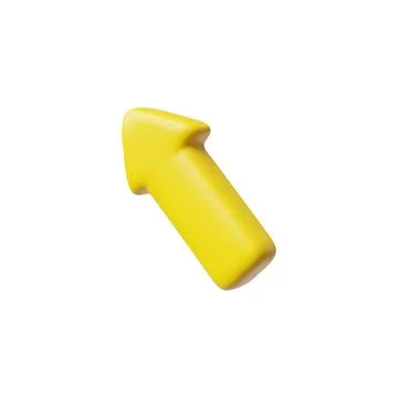3d Vector of growing yellow arrow up on isolated background. 스톡 일러스트