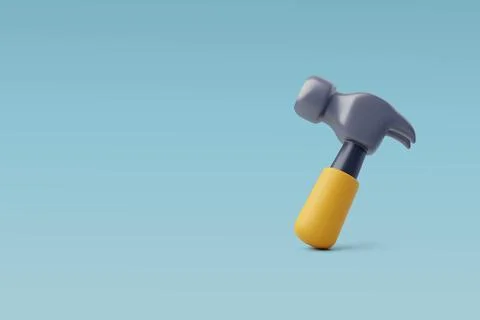 3d Vector Hammer, Construction and Maintenance Icon for Web Design. Stock Illustration