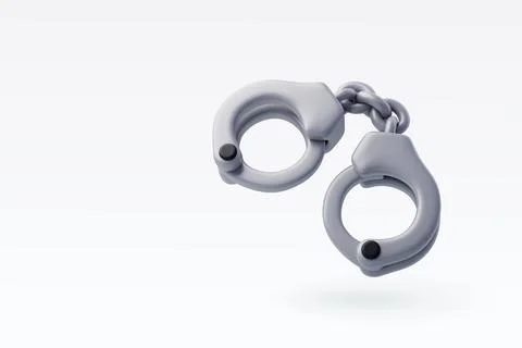 3d Vector Handcuffs, Law and fairness concept. Stock Illustration