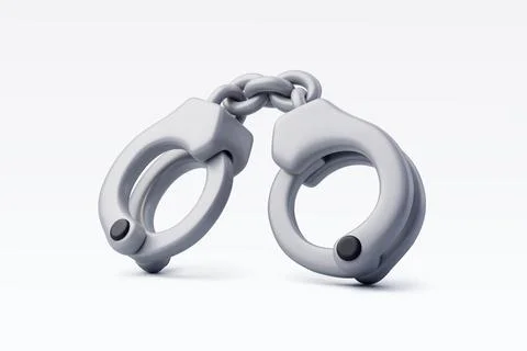 3d Vector Handcuffs, Law and fairness concept. Stock Illustration