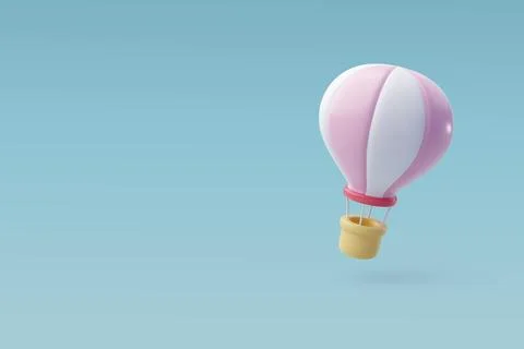 3d Vector Hot Air Balloon, Anniversary, Valentine's Day Concept. Stock Illustration