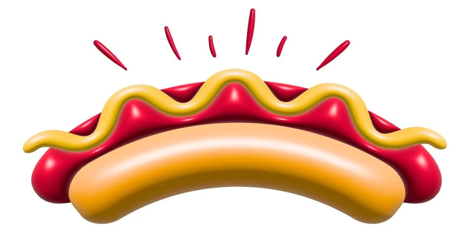 3D vector hot dog on white isolated background Stock Illustration