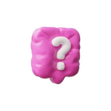 3d vector hot pink dialog box with question mark, inflatable shape. Stock Illustration