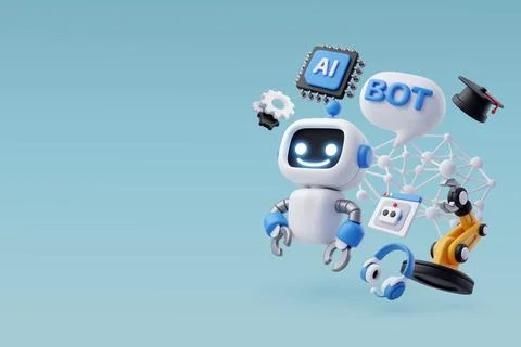 3d Vector icon of AI in science and business, Technology and engineering. Stock Illustration