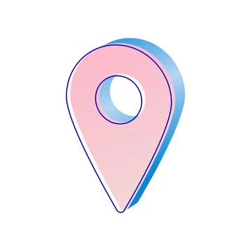 3d vector icon, geolocation sign, location marker, isolated Stock Illustration