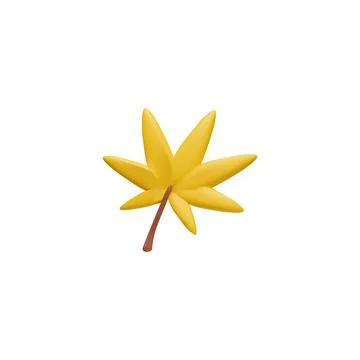 3D vector icon of a Japanese maple leaf in orange tones on a white background Stock Illustration
