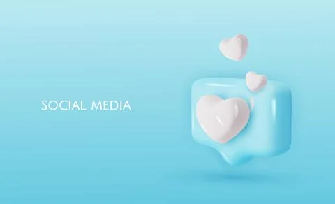 3d vector icon message dialog button with heart. Realistic Elements for design. Stock Illustration
