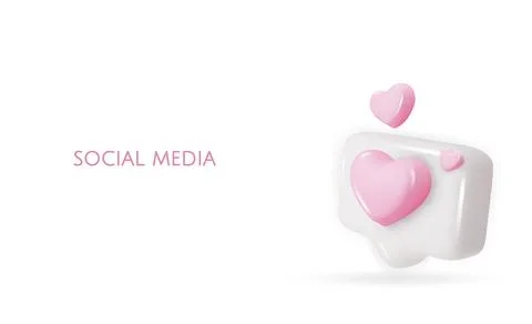 3d vector icon message dialog button with heart. Realistic Elements for design. Stock Illustration