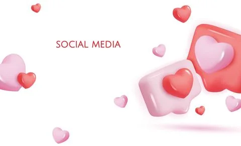 3d vector icon message dialog button with heart. Realistic Elements for design イラスト素材