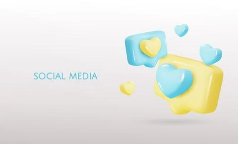 3d vector icon message dialog button with heart. Realistic Elements for design Stockillustratie