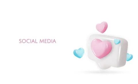 3d vector icon message dialog button with heart. Realistic Elements for design Illustrazione stock