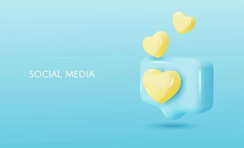 3d vector icon message dialog button with heart. Realistic Elements for design Illustrazione stock