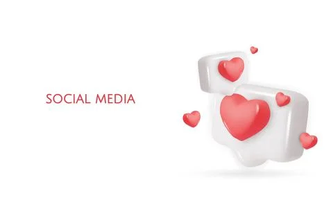 3d vector icon message dialog button with heart. Realistic Elements for design Illustrazione stock