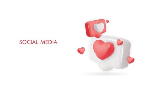 3d vector icon message dialog button with heart. Realistic Elements for design Stock Illustration